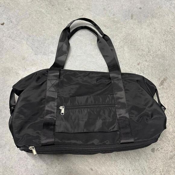 The Foldie Tote Travel Foldable Duffle Bag With Double Handles Black - Picture 2 of 3